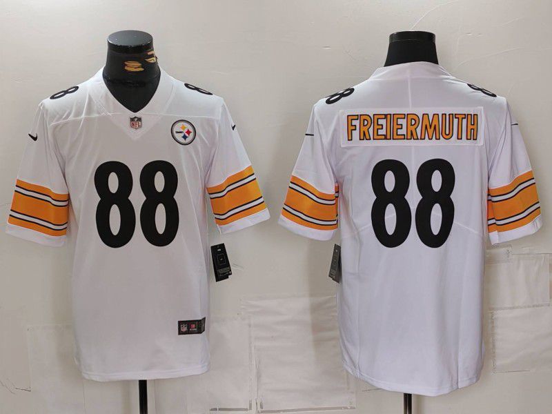Men Pittsburgh Steelers 88 Freiermuth White 2024 Nike Vapor Limited NFL Jersey
